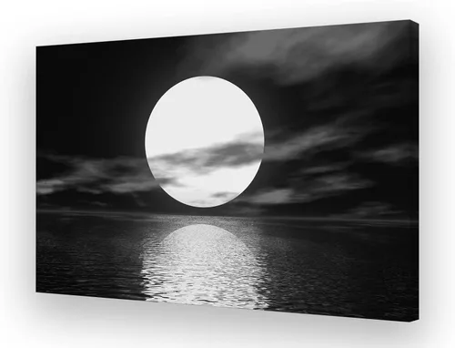 Miniatura 22 de Cao Gen Decor Art S06675 - Lienzo decorativo para pared, diseño de árbol rojo en blanco y negro, sol bosque brumoso, imagen póster impresión