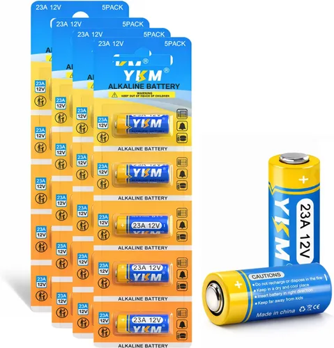 YKM - Paquete de 20 baterías alcalinas de 12 V 23 A MN21/23 L1028F 12 voltios A23 | Abridor remoto de puerta de garaje de larga duración para