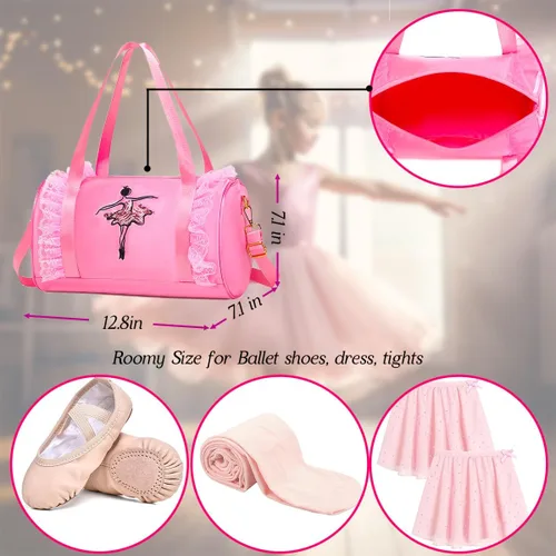Miniatura 3 de Lindo Ballet Dance Bag Princess Mochila Rosa Bolso de hombro Niñas