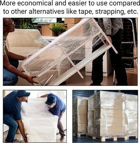 Miniatura 6 de IDL Packaging Rollo de envoltura elástica resistente a mano de calibre 115 de 18 pulgadas x 1000 pies (paquete de 1 rollo), película elástica