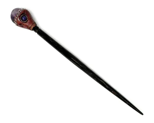Miniatura 16 de Mia Jewel Shop - Palillos de madera de Chonta con piedras preciosas curativas naturales – Palillos para el cabello hechos a mano para mujeres