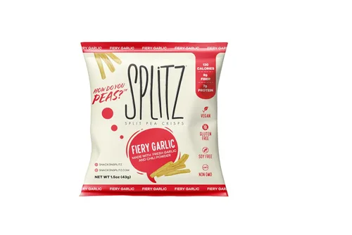 Miniatura 3 de SPLITZ Split Pea Crisps Ajo ardiente (1.5 onzas), 16 unidades a base de plantas, orgánico, sin OMG, vegano, sin gluten, superalimentos, aperitivo