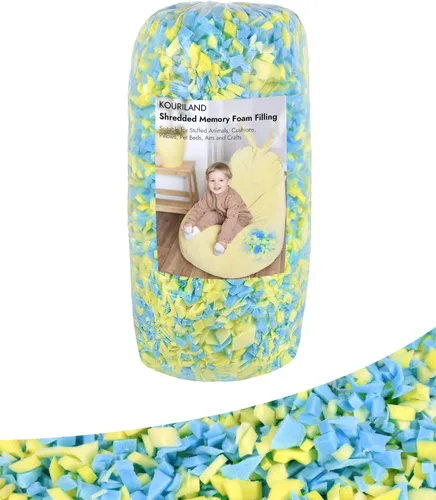 Relleno de puf de 5 libras, repuesto de espuma viscoelástica triturada con gel de enfriamiento, relleno de espuma suave y de alta resistencia para