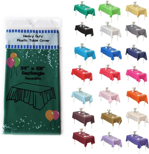 Miniatura 9 de Evershine - Mantel de plástico resistente y reutilizable, paquete de 12 unidades (redondo, 84 pulgadas, aguamarina)