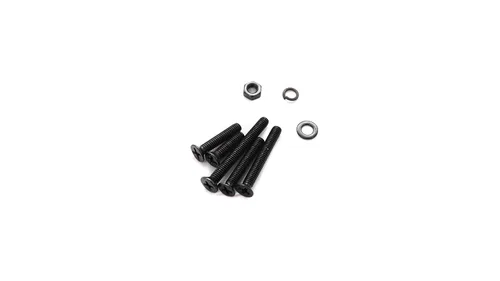 Miniatura 3 de Kit surtido de tornillos M4, tuercas y arandelas M4, tornillo de máquina con cabeza Phillips plana negra para soporte de TV, reparación