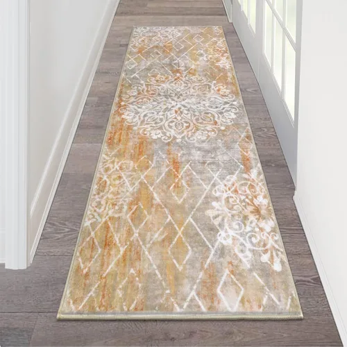 Miniatura 118 de HEBE Alfombra Pasillo 2'x10' Lavable Vintage Desgastada Alfombras de Área Antideslizante Alfombra de Lavandería Boho Alfombras de Piso para Pasillos