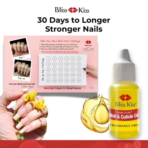 Miniatura 8 de Bliss Kiss Sin fragancias Cutiagotas de aceite de uñas con vitamina E y jojoba, fortalecedor de uñas, tratamiento de crecimiento de uñas