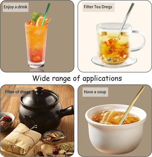 Miniatura 3 de 2 filtros de cuchara de acero inoxidable con 2 cepillos de limpieza, cuchara de té reutilizable para té suelto, paja de yerba mate, pajitas