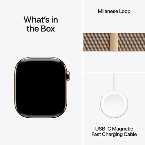 Miniatura 6 de Apple Watch Series 10 [GPS + Celular 46mm] con caja de titanio dorado con bucle milanés dorado - M/L. Rastreador de fitness, aplicación ECG, Caja