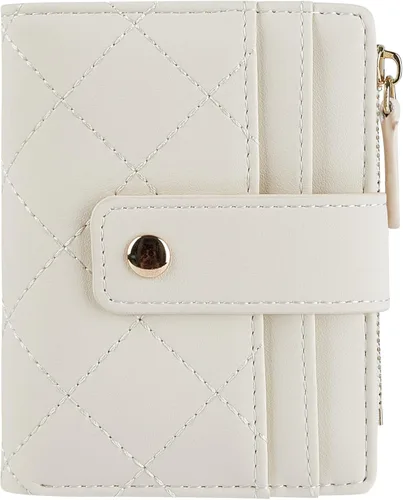 Miniatura 34 de Cartera de cuero para mujer, pequeña, compacta, plegable, con bolsillo para monedas con cremallera