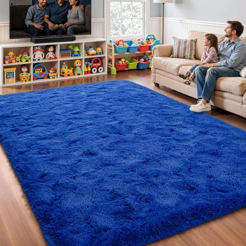 Miniatura 76 de Zentavio Alfombras de área para sala de estar, alfombras grises para dormitorio, alfombra de 4 x 6, alfombra mullida, peluda y suave, shag estética