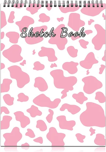 Deokke Cuaderno de bocetos encuadernado en espiral, 9 x 12 pulgadas, papel grueso de 3.53 oz/m², 50 hojas y 100 páginas, libro de bocetos A-2-Rosa