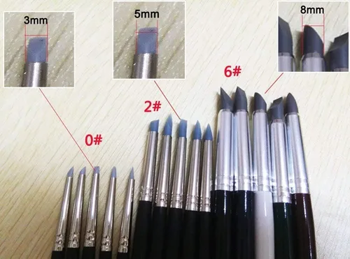 Miniatura 4 de COMIART 5pcs Flexible Clay Sculpture Tools Silicon Color Shaper Brushes Size 0