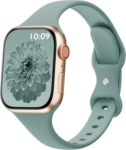 Miniatura 14 de Bandas delgadas de silicona deportivas compatibles con Apple Watch de 38mm 42mm 40mm 44mm 41mm 45mm 46mm 49mm, correa de repuesto delgada y estrecha