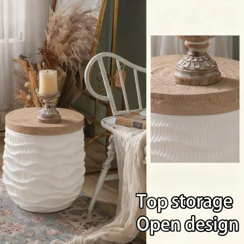 Miniatura 6 de Creative Coffee Table for Small Apartments, Simple Nightstand, Side Table, Retro Coffee Table, Living Room Decorative Table, Suitable for Living