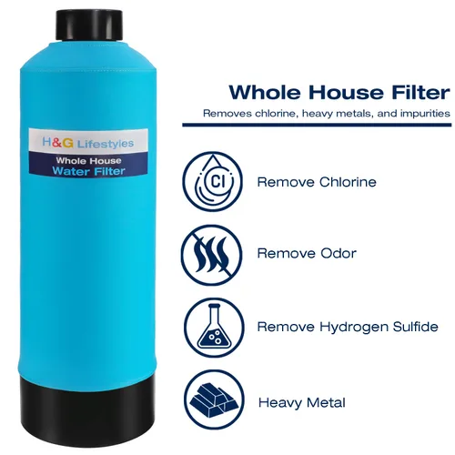 Miniatura 3 de H&G Lifestyles Sistema de filtro de agua para toda la casa, sistema de filtración de agua KDF certificado NSF para agua de pozo y agua de la ciudad