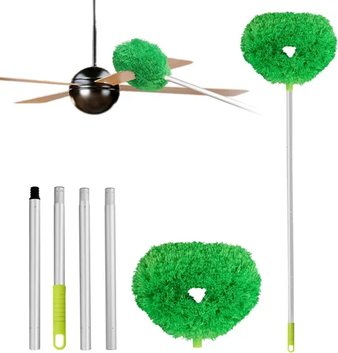Miniatura 11 de Limpiador de ventilador de techo reutilizable de microfibra para ventilador de techo, limpiador extraíble con poste de extensión que se ajusta de 13