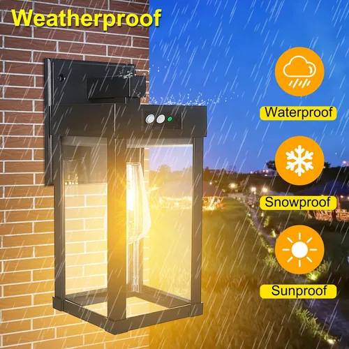 Miniatura 2 de Luces Solares de Pared para Exteriores, Aplique con Sensor de Movimiento con 3 Modos de Iluminación, Luminarias de Porche Exterior del Atardecer al
