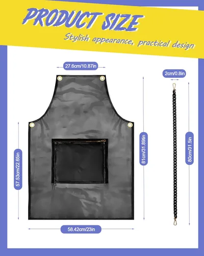 Miniatura 2 de Xtinmee Delantal transparente transparente para estilista, impermeable, para peluquería, trabajo, con bolsillo para peluquería y uñas, 2