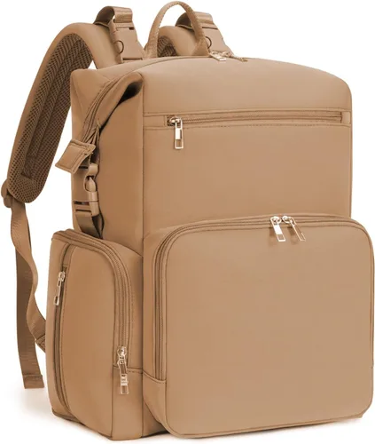 Miniatura 12 de CEI-CEI Mochila de neopreno para pañales con bolsillos aislados, bolsas grandes de maternidad para bebés recién nacidos, bolsa de viaje con Verde
