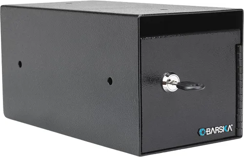 Winbest Caja fuerte de acero con una sola llave para dinero en efectivo y caída, 12 x 6 x 6 pulgadas