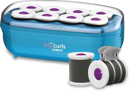 Miniatura 9 de Conair - Rodillos calientes para cabello largo, mediano y corto, 8 rodillos de pelo de cerámica con velcro de 2 pulgadas con clips, rizadores Lila