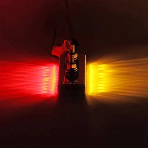 Miniatura 2 de Partsam 2 barras de luz LED rojas y ámbar de 6.5 pulgadas con doble cara para camión, semirremolque, 10 luces LED impermeables con doble tachuelas