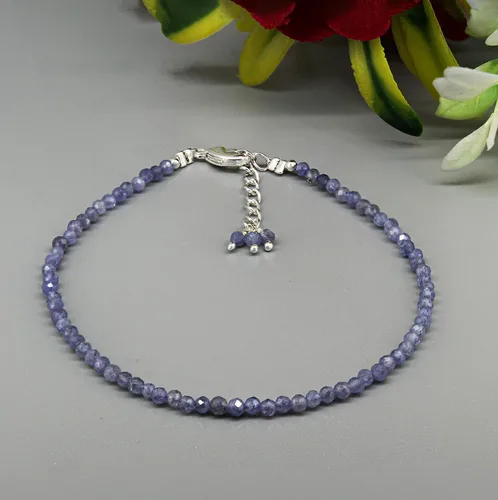 Miniatura 86 de Gempires - Pulseras de cuentas de piedras preciosas hechas a mano, ligeras, de cristal, para uso diario, hipoalergénicas, de 8 pulgadas, chapadas