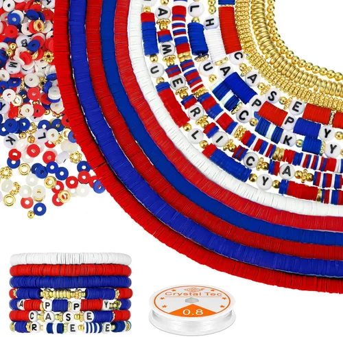 Ferraycle Juego de 5700 cuentas de arcilla de otoño de Halloween, cuentas de arcilla de Navidad, kits de fabricación de joyas para pulseras, blanco