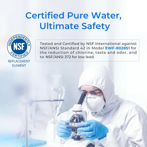Miniatura 3 de Waterdrop FQK1R, GXULQR - Filtro de repuesto para debajo del fregadero, certificado NSF/ANSI 42 372, repuesto para cabezal hexagonal GE SmartWater