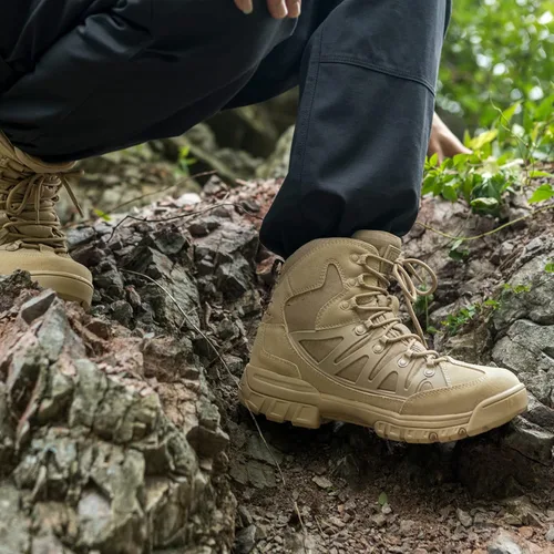 Miniatura 7 de FREE SOLDIER Botas de senderismo tácticas impermeables ligeras para hombre, botas militares de combate, botas de trabajo