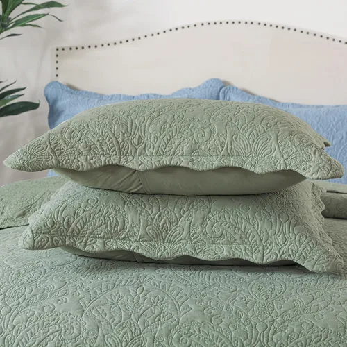 Miniatura 110 de HoneiLife - Juego de colcha de tamaño Queen, juego de ropa de cama de pana bordada de 3 piezas, colcha de lujo, ligera, cálida, para todas las Pana