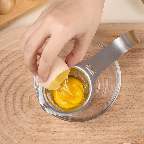 Miniatura 4 de Lexenic Separador de huevos de acero inoxidable, paquete de 2, accesorio de cocina prémium para cocinar y hornear de precisión, yema de huevo