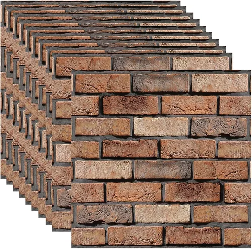 Miniatura 9 de Paneles de Pared 3D Despegar y Pegar, Papel Tapiz de Ladrillo 3D Despegar y Pegar, Paquete de 10 Paneles de Pared Autoadhesivos de Piedra PVC Gris