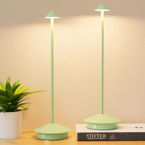 Miniatura 13 de Paquete de 2 lámparas de mesa LED recargables de 6000 mAh, inalámbricas, 3000 K-6000 K, lámparas táctiles de atenuación continua con función