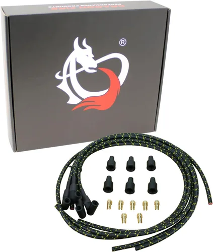 AIP Electronics Dragon Fire Performance - Juego de cables de bujías trenzados de tela clásica vintage compatible con Ford 2N 8N 9N Distribuidores de