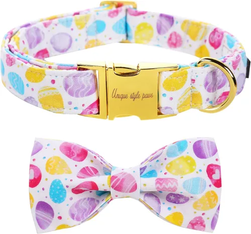 Miniatura 6 de Unique style paws Collar de Pascua para perro con pajarita de conejo y zanahoria para cachorros pequeños, medianos y grandes, S