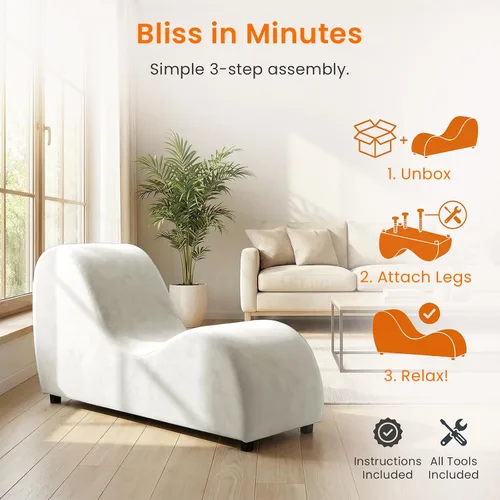Miniatura 9 de ijuicy Silla ergonómica de terciopelo para yoga, tumbona de yoga para interiores y fitness, compacta de 60 x 18 x 27 pulgadas, reclinable