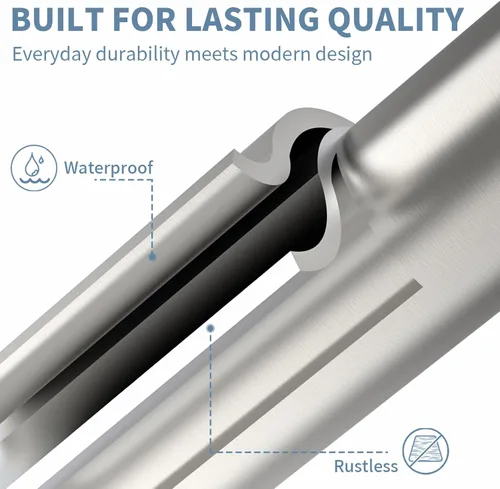 Miniatura 6 de Barra de Toalla Autoadhesiva para Baño de 24 Pulgadas, Acero Inoxidable y Aleación de Zinc, Sin Taladro, Toallero de Gran Resistencia, Soporte