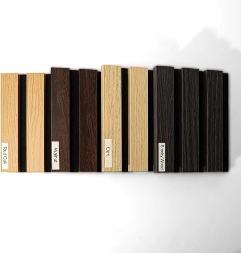 Miniatura 4 de AMZDEPOT Panel de pared de listones de madera, paquete de 4 paneles de madera para pared, paneles de pared insonorizados 3D, paneles acústicos