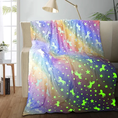 Miniatura 10 de TEHALK Mantas de bebé personalizadas para niños, manta de dinosaurio para niños, manta que brilla en la oscuridad para niños, manta para niños