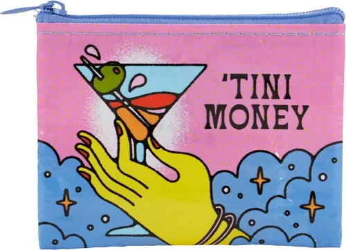 Miniatura 21 de Blue Q Monedero, hecho de 95% plástico reciclado. Práctica pequeña bolsa con cremallera para guardar monedas, tarjetas de regalo, auriculares, más.