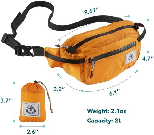 Miniatura 3 de 4Monster Riñoneras de Senderismo Portátiles, Bolsa de Cintura Resistente al Agua con Correa Ajustable, Bolsa de Pecho de Cruz Ligera y Esbelta