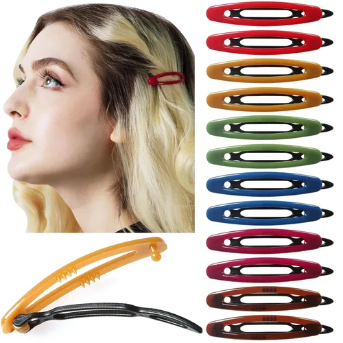 Miniatura 8 de Juego de 12 pasadores de pelo para mujeres y niñas, pinzas para cabello grueso y fino, accesorios para el cabello no metálicos, agarre