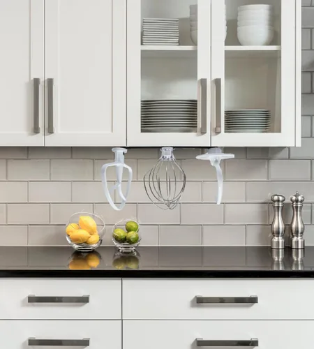Miniatura 4 de Soporte organizador de mezclador de perfil delgado Compatible con todos los accesorios de mezclador de cocina Ahorro de espacio para gabinetes