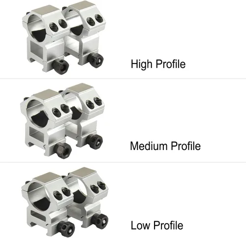Miniatura 3 de TACFUN Silver A Pair 1.000 in / 1 pulgada de anillo de mira Picatinny Weaver Rail Mount