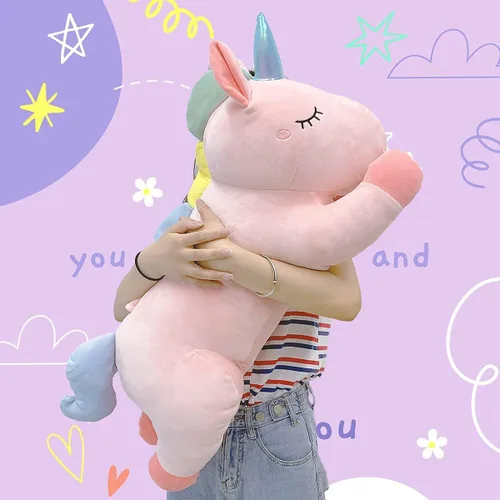 Miniatura 7 de ARELUX Lindo animal de peluche grande de 24 pulgadas: suave animal de peluche gigante para abrazar, decoración de habitación de unicornio grande