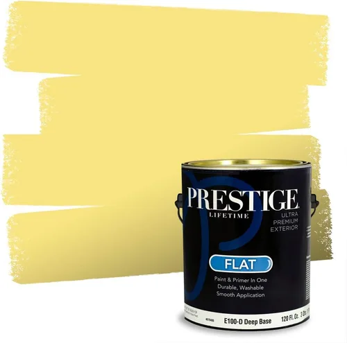 Miniatura 217 de PRESTIGE Pinturas Pintura Exterior e Imprimación En Uno, 1 Galón, Satinado, Pareja Comparable de Benjamin Moore* Amarillo* 320BM-PCM