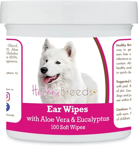 Miniatura 72 de Healthy Breeds Pastor alemán, silla de montar, toallitas de limpieza de oídos con aloe y eucalipto para perros, 100