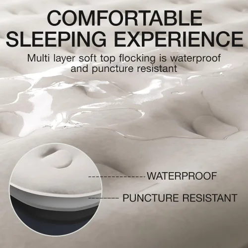 Miniatura 5 de SENNOUL Colchón de aire tamaño individual con bomba incorporada, autoinflable rápido de 2 minutos, cama inflable máxima de 13 pulgadas/550 libras